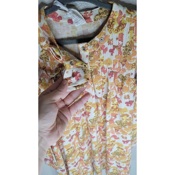 Kate Quinn 7Y Neutral Multi Mushroom Long Sleeve Library Dress NWT Organic Cotto - Picture 5 of 6